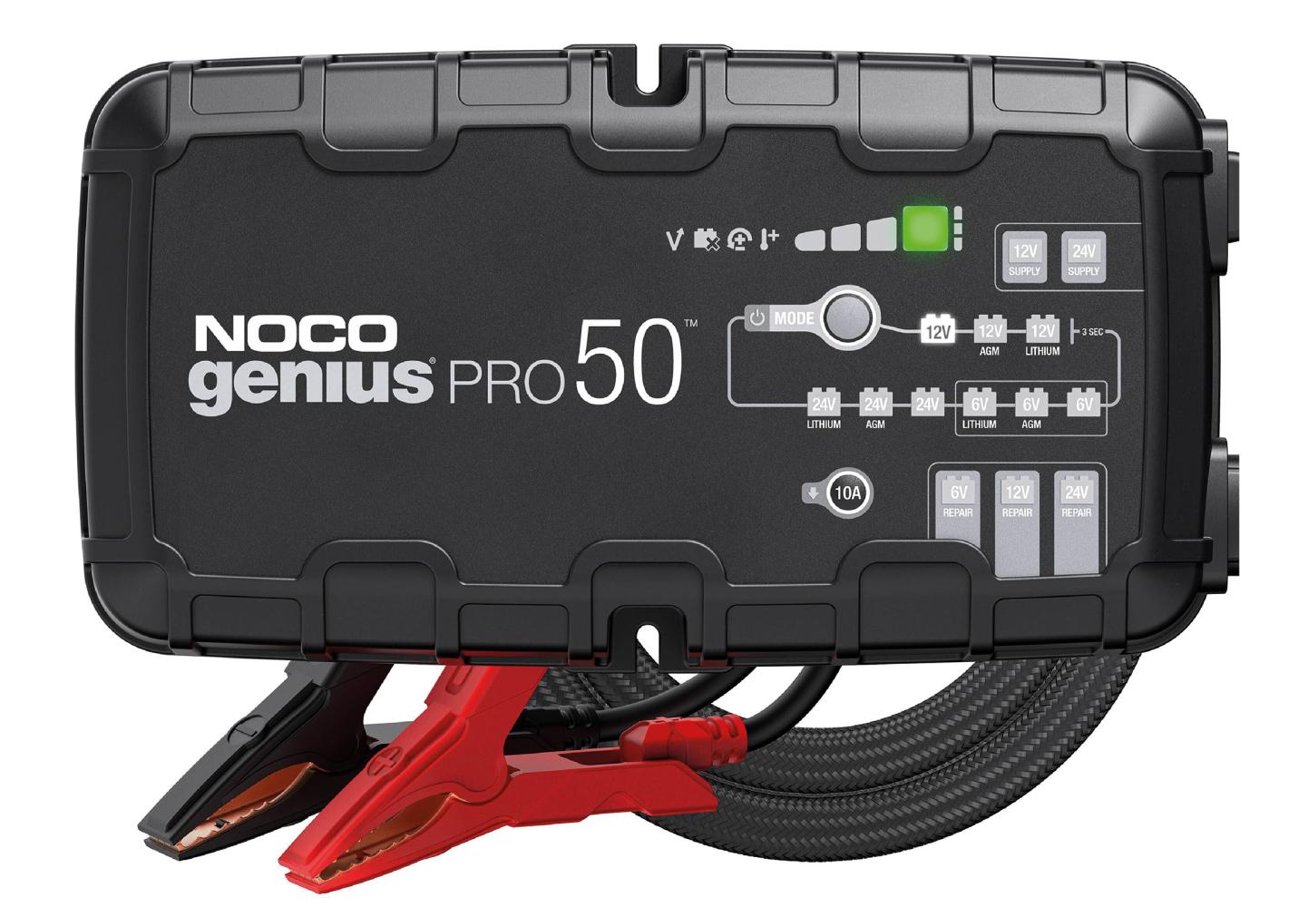 Caricabatterie e mantenitore di carica Genius Pro 6/12/24V 50A