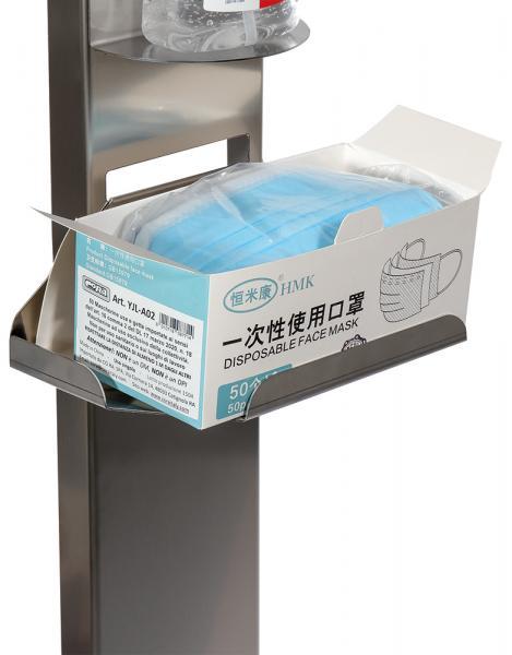 Piantana in acciaio inox con dispenser gel manuale e guanti - immagine 3