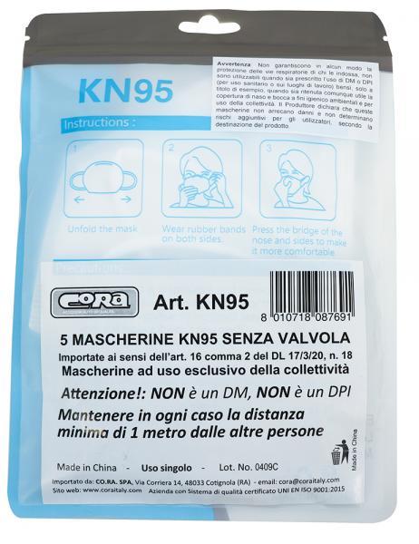 Conf. 5 mascherine KN95 senza valvola - immagine 3