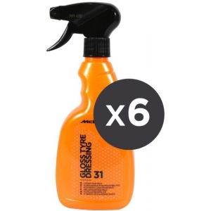 Conf. 6 pz Gloss Tyre Dressing lucidante pneumatici 500 mL