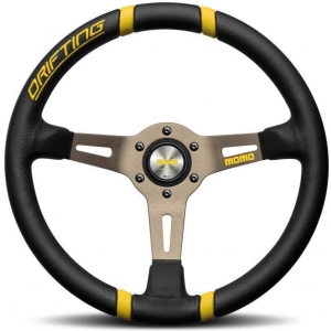 Volante Drifting nero/giallo 350 mm