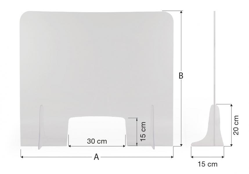 Schermo protettivo PMMA 140x65 cm con apertura - immagine 2