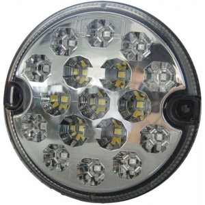 Fanale a led 12-24V 95 mm retromarcia e retronebbia trasparente