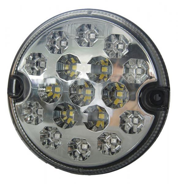 Fanale a led 12-24V 95 mm retromarcia e retronebbia trasparente