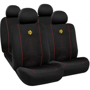 Serie completa coprisedili Modern nero/rosso