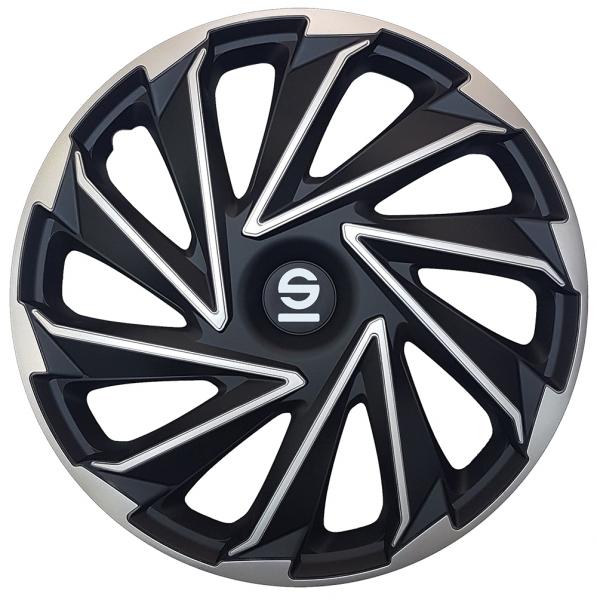Set 4 copricerchi Varese silver/nero 14''
