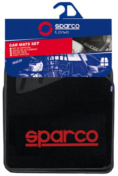 Set 4 tappeti in moquette neri con logo rosso - immagine 2