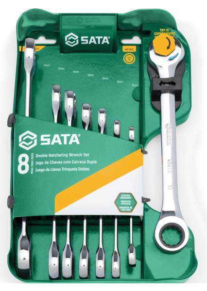 Set chiavi metriche a doppio cricchetto 8 pz