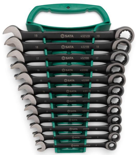 Set chiavi combinate metriche a cricchetto black edition 12 pz