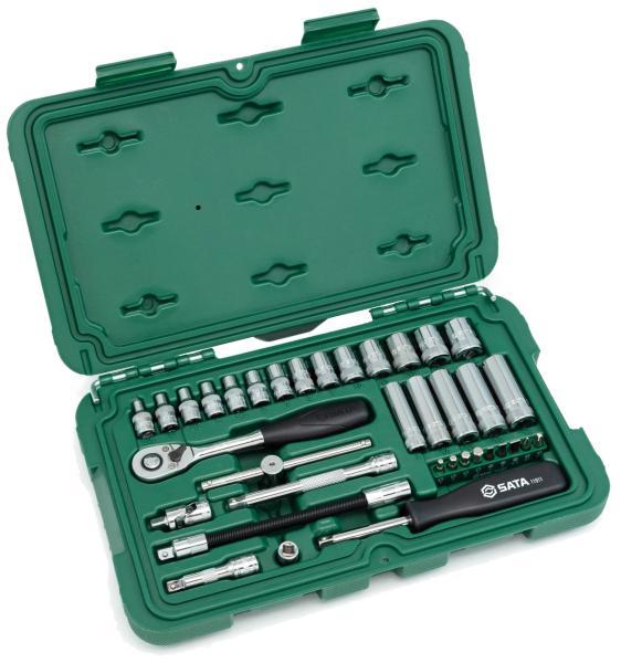 Set bussole metriche esagonali 1/4'' 36 pz