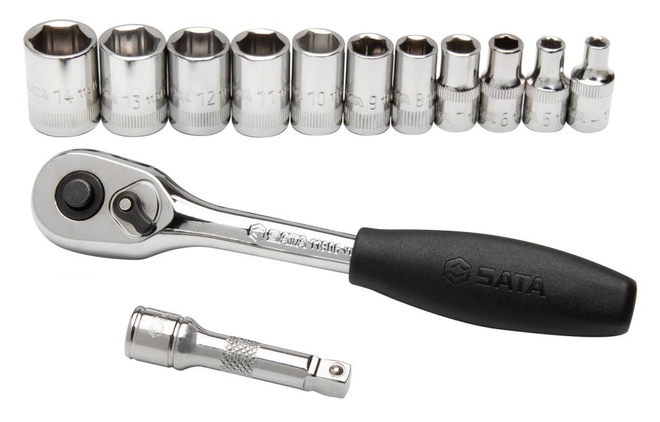 Set bussole metriche esagonali 1/4'' 13 pz
