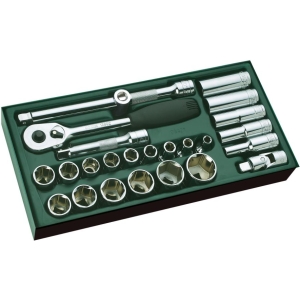 Set a vassoio bussole esagonali SAE 1/2'' 25 pz