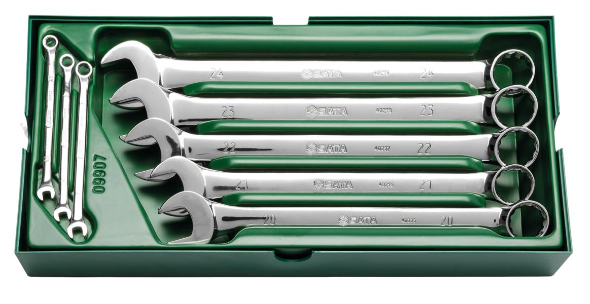 Set a vassoio chiavi metriche combinate 8 pz