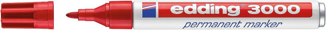 Conf. 10 pennarelli indelebili punta tonda edding 3000 rosso