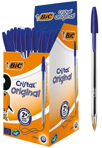Conf. 50 penne BIC Cristal blu