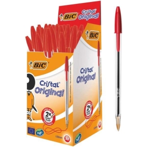 Conf. 50 penne BIC Cristal rosso