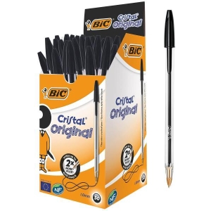 Conf. 50 penne BIC Cristal nero