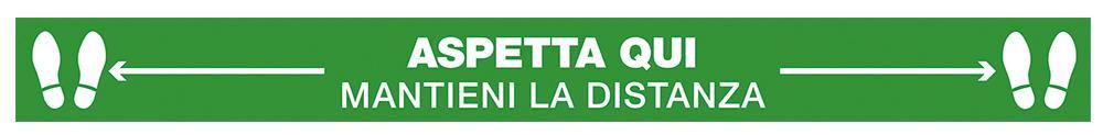 Conf. 3 strisce adesive ''Aspetta qui'' 100x10 cm verdi