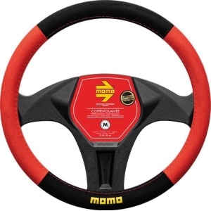 Coprivolante Easy microfibra nero/rosso 38-39 cm