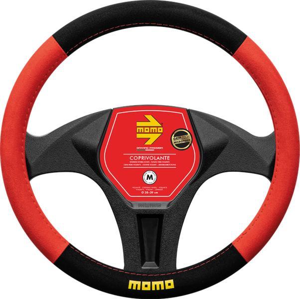 Coprivolante Easy microfibra nero/rosso 38-39 cm