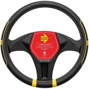 Coprivolante Fast pvc nero/cuciture gialle 38-39 cm