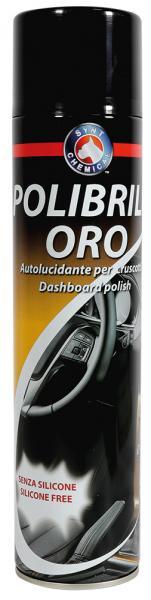 Conf. 12 pz Polibrill Oro lucida cruscotti senza silicone 600 mL