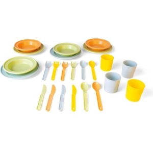 EcoLine Set 4 piatti multicolor con posate e bicchieri