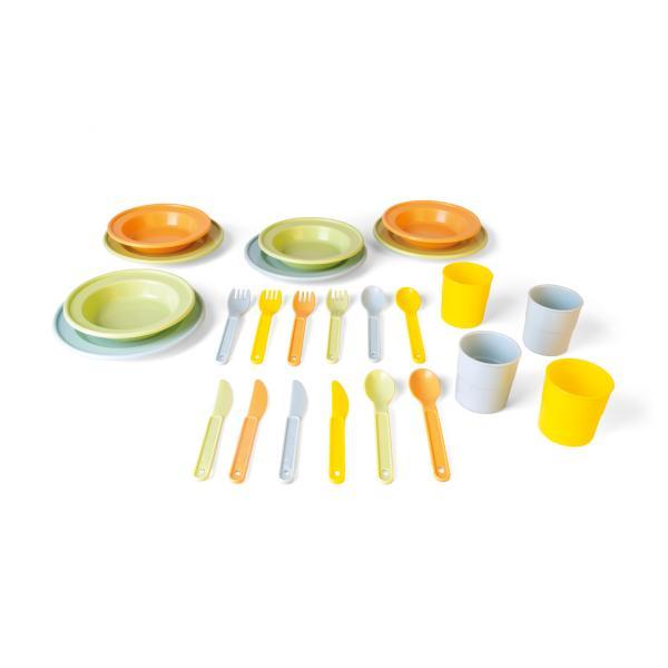 EcoLine Set 4 piatti multicolor con posate e bicchieri