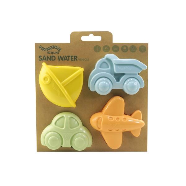 EcoLine Set 4 pz formine per sabbia mezzi di trasporto