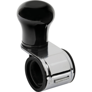 Revolve, pomello volante in alluminio anodizzato nero, staffa cromata