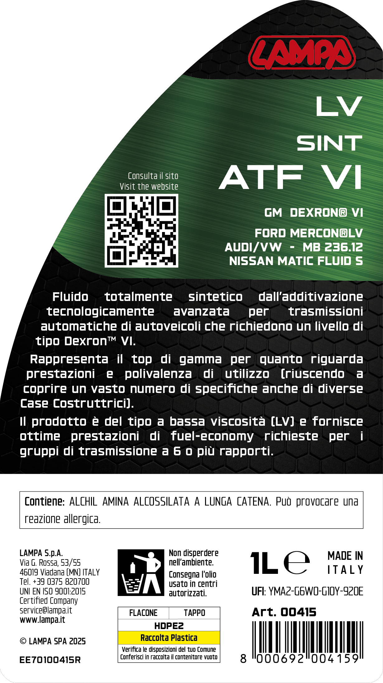 LV Sint ATF VI, olio trasmissioni automatiche - 1 L - immagine 3