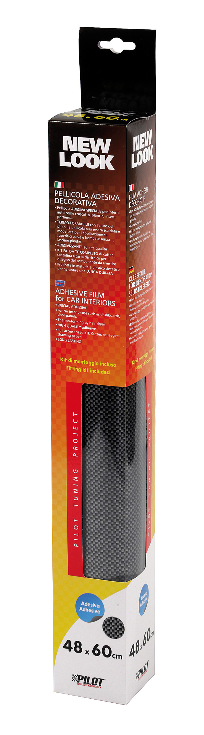 New-look, pellicola cm 48x60 - Carbon-fibre - Nero - immagine 3