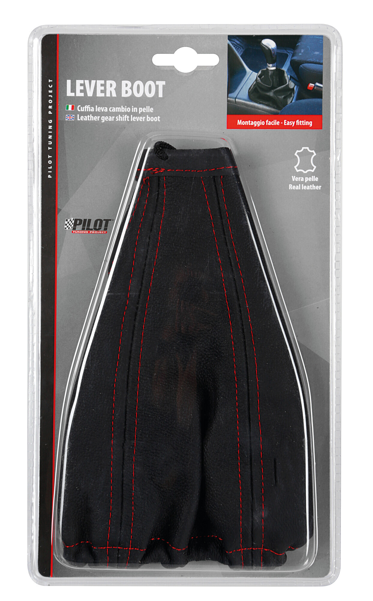Cuffia leva cambio nera - Rosso - immagine 3