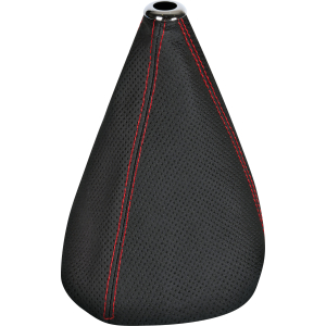 Premium Sport, cuffia leva cambio in pelle perforata - Nero/Rosso
