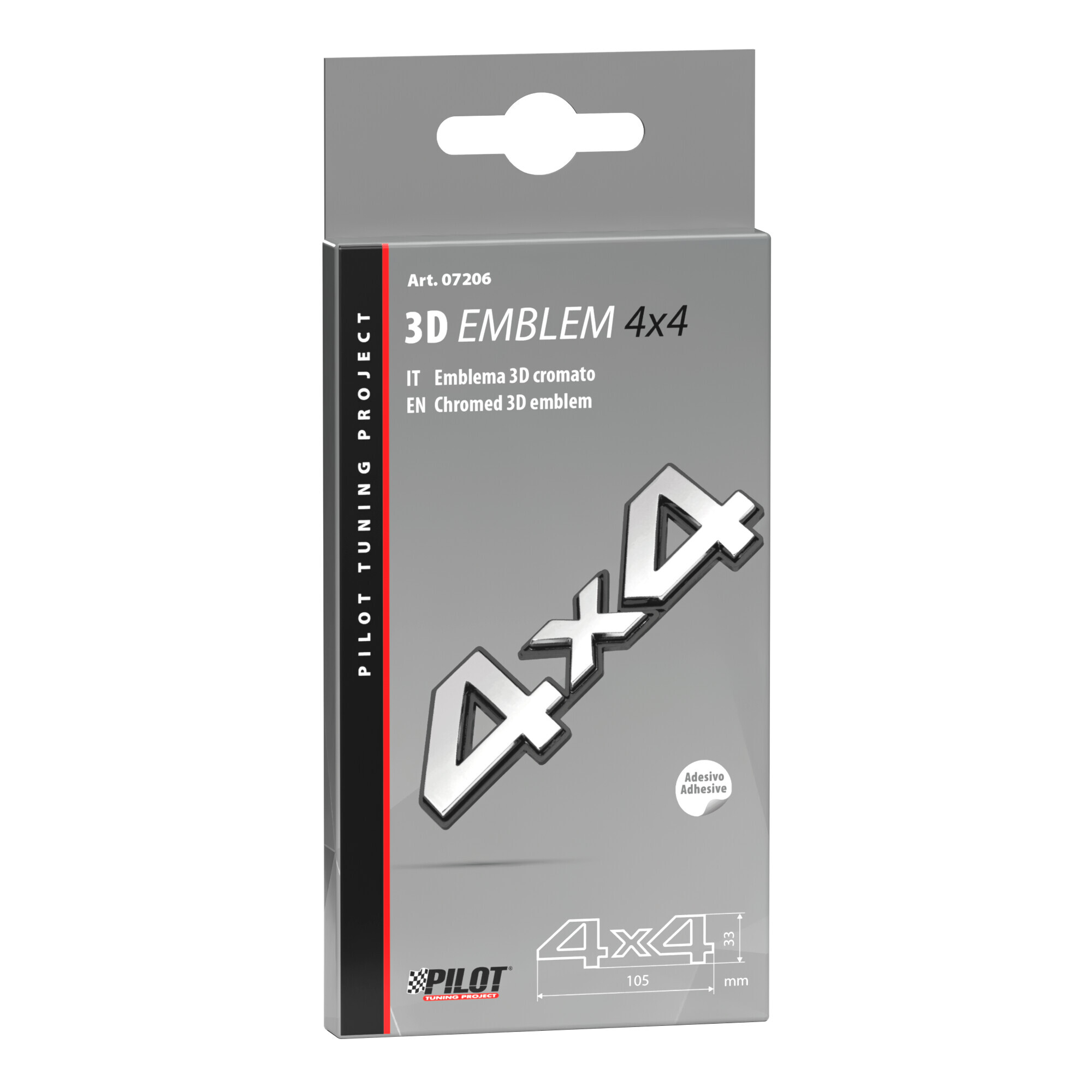 Emblema 3D cromato - 4x4 - immagine 2