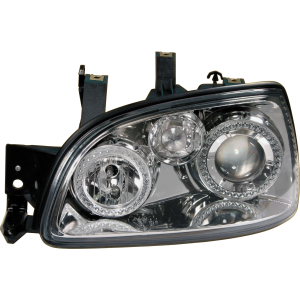 Coppia fanali anteriori Angel-Eyes - compatibile per  Renault Clio (3/96-3/98) - Cromo