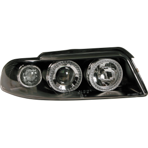 Coppia fanali anteriori Angel-Eyes - compatibile per  Audi A4 (3/99-11/00) - Nero