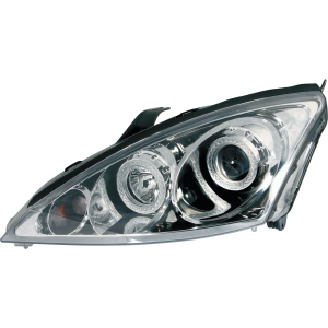 Coppia fanali anteriori Angel-Eyes - compatibile per  Ford Focus (10/00-12/04) - Cromo