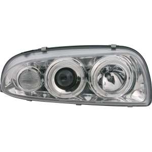 Coppia fanali anteriori Angel-Eyes - compatibile per  Ford Fiesta IV (8/95–1/02) - Cromo