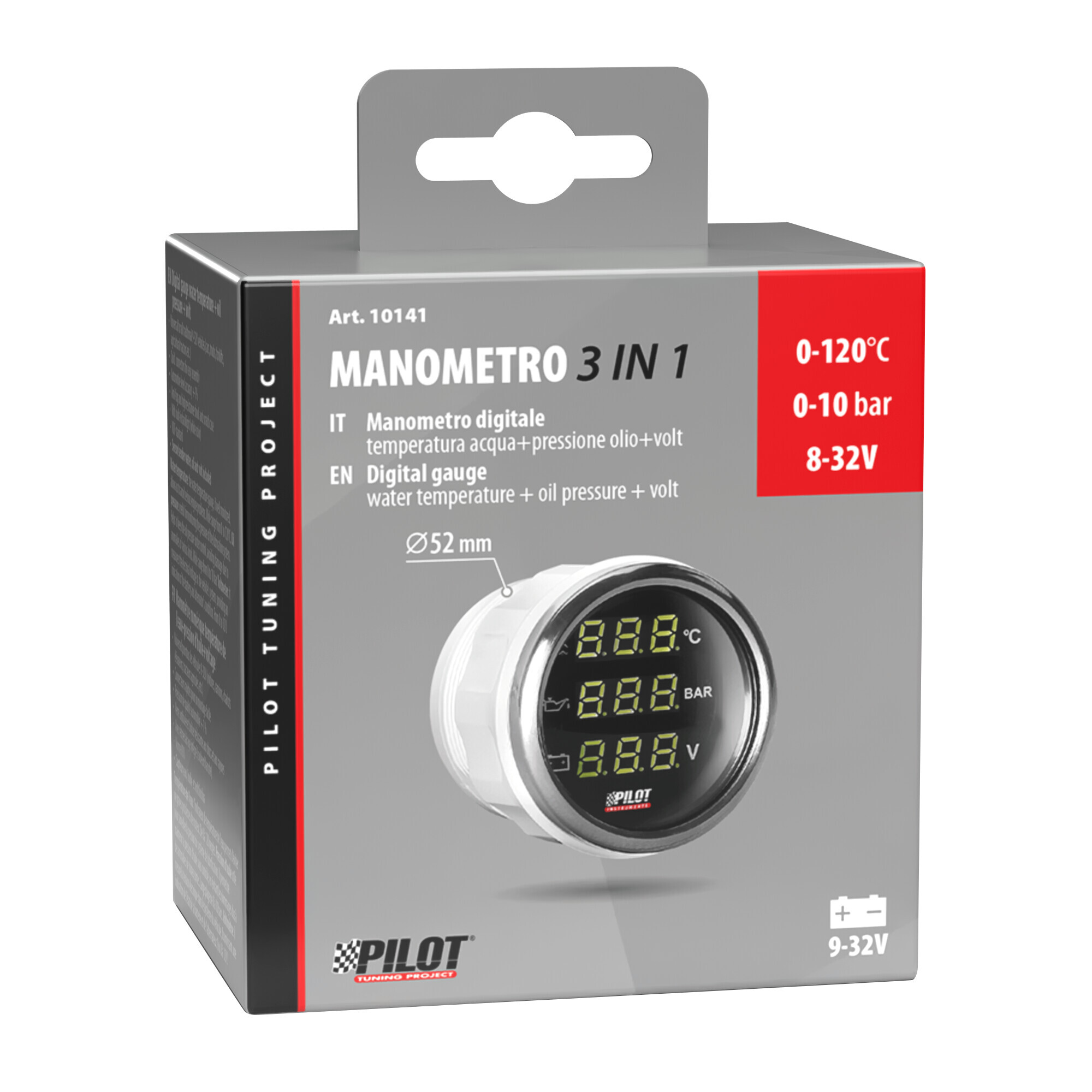 Black Digital Gauge Series, Manometro 3 in 1 - Ø 2” (52 mm) - immagine 3