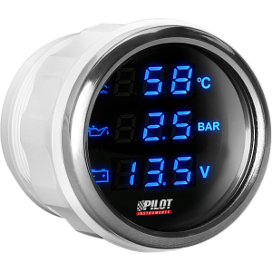 Black Digital Gauge Series, Manometro 3 in 1 - Ø 2” (52 mm)