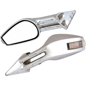 Race-6 Led E, coppia specchi retrovisori esterni - Cromo