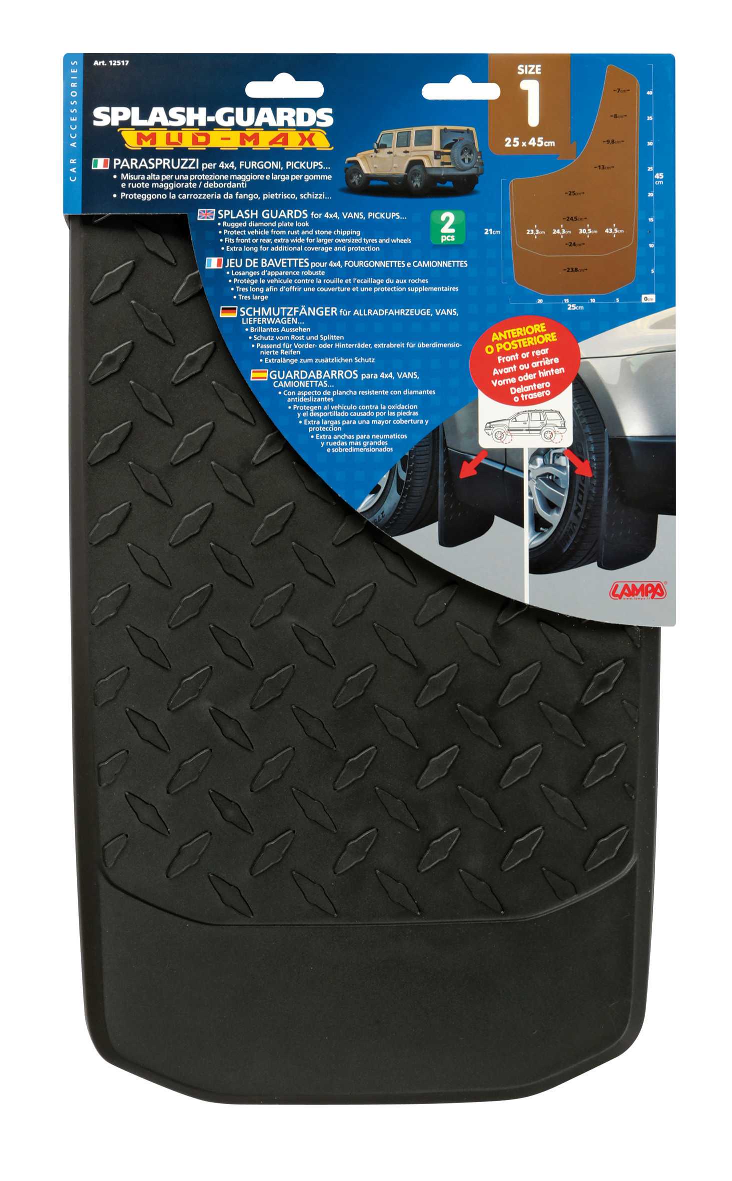 Splash-Guards Mud-Max, paraspruzzi per 4x4, furgoni, pick-up - Size 1 - immagine 6