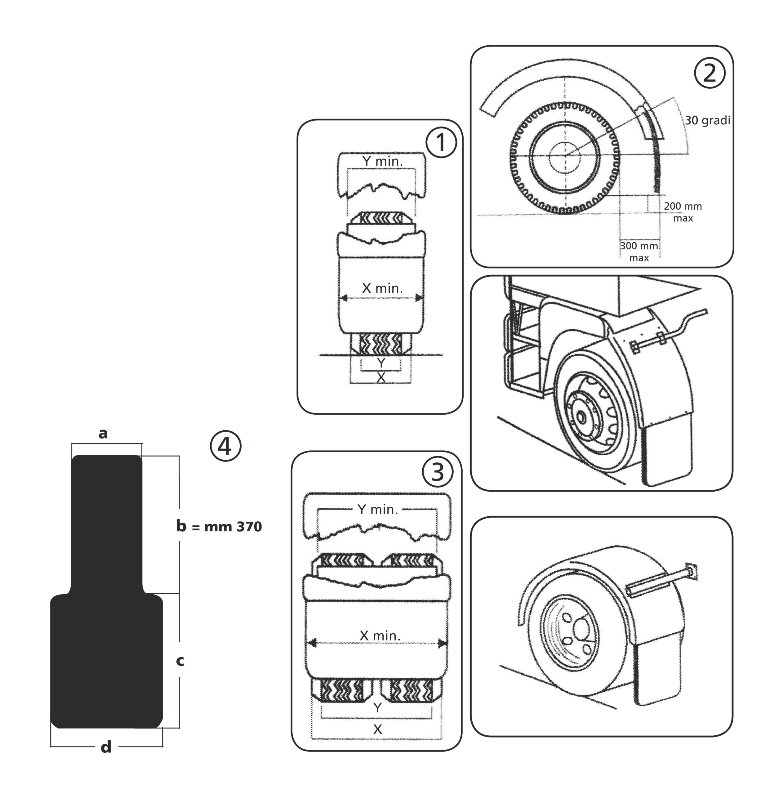 Coppia paraspruzzi in PVC omologati per camion - 35 cm - immagine 4
