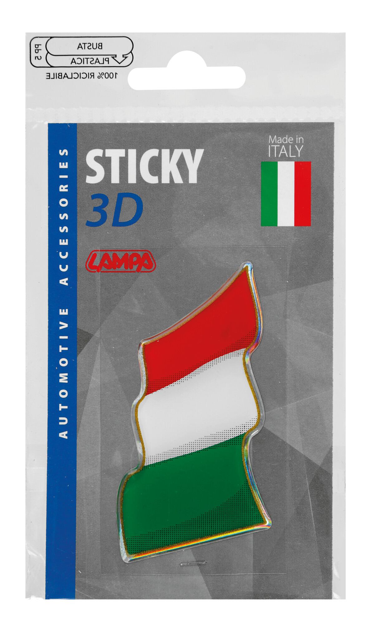 Sticky 3D - Bandiera Italia al vento, 1 pz - 78x40 mm - immagine 2