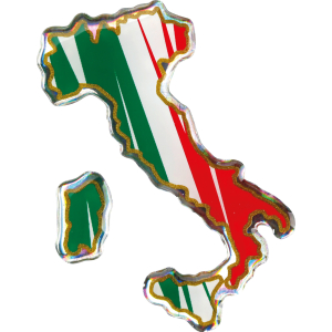Sticky 3D - Stivale tricolore Italia, 1 pz - 35x66 mm