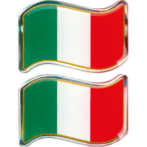 Sticky 3D - Bandiera Italia al vento, 2 pz - 40x27 mm