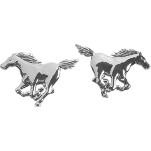 Emblema 3D cromato - 2 Horses