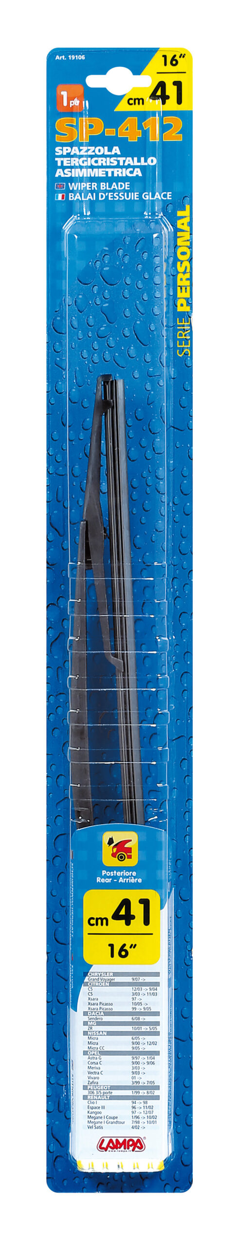 Personal, spazzola tergicristallo - SP412 - 41 cm (16") - posteriore - 1 pz - immagine 2