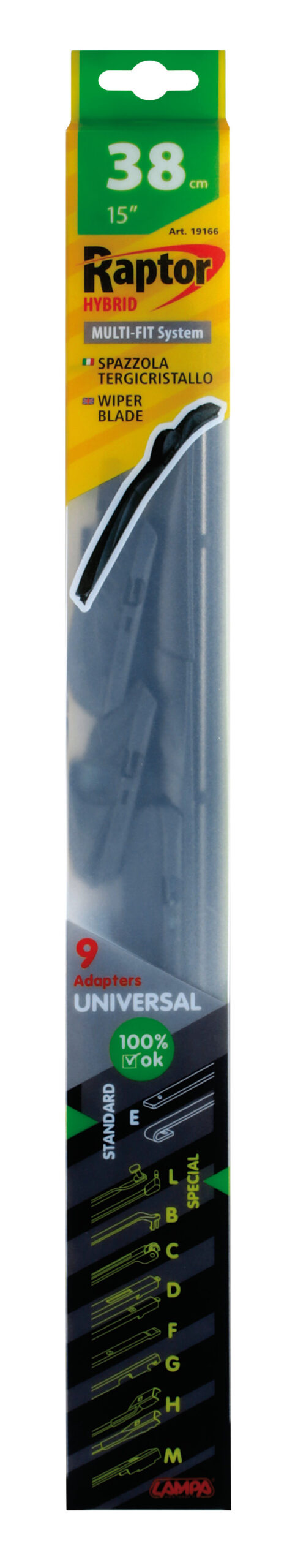 Raptor Hybrid, spazzola tergicristallo - 38 cm (15") - 1 pz - immagine 3